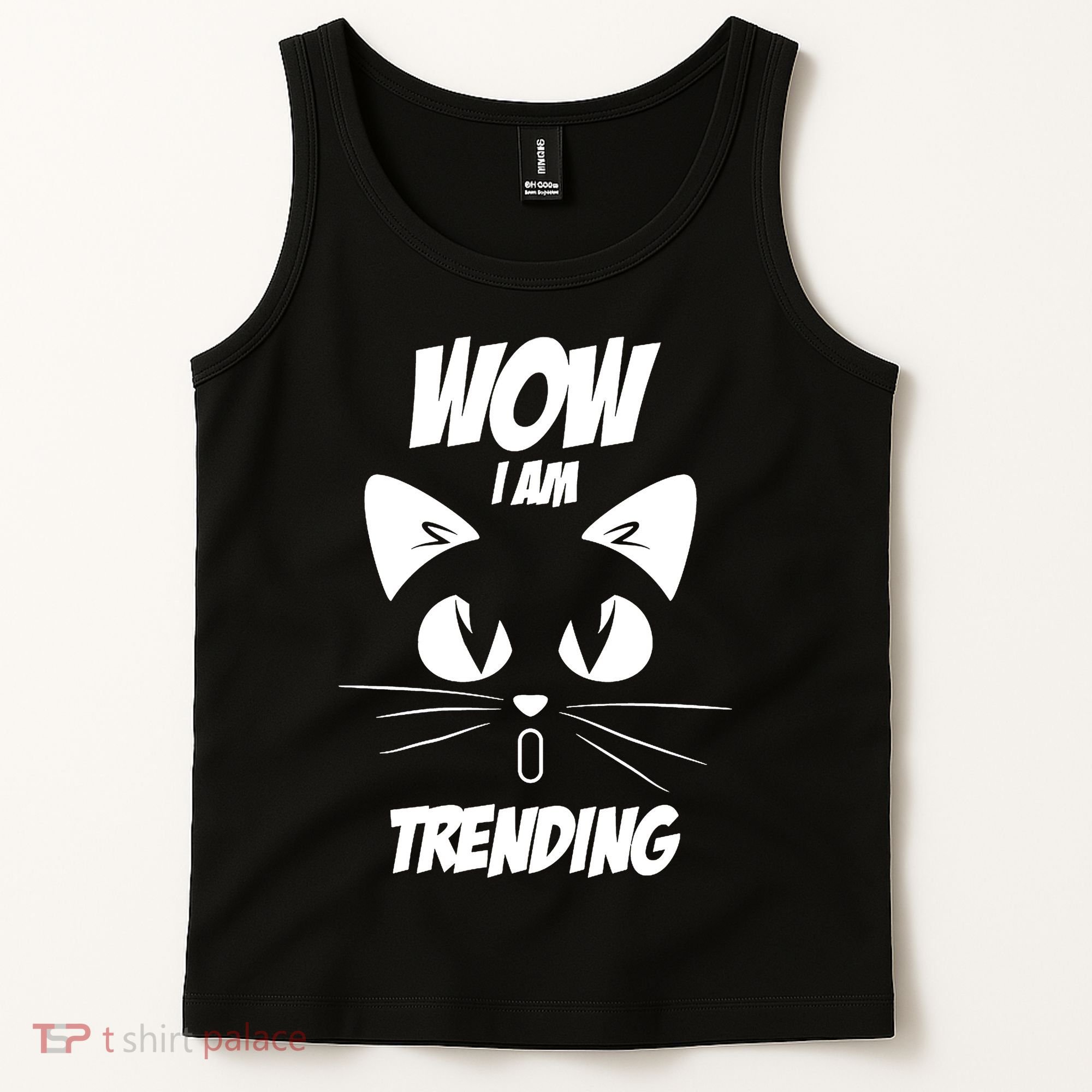 Cat Wow I'm Trending Tank Top