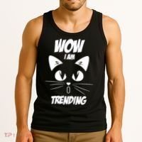 Cat Wow I'm Trending Tank Top thumb 3