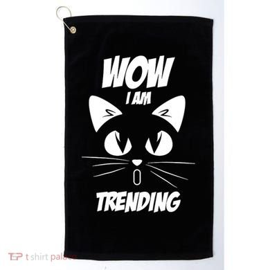 Cat Wow I'm Trending Golf Towel