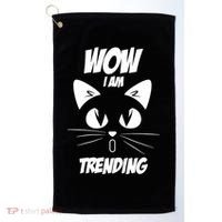 Cat Wow I'm Trending Golf Towel thumb 0