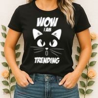 Cat Wow I'm Trending Women's T-Shirt thumb 2