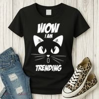 Cat Wow I'm Trending Women's T-Shirt thumb 3