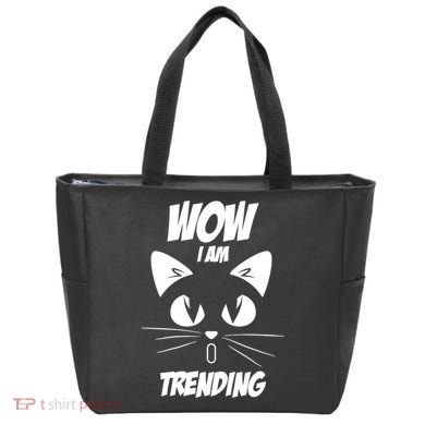 Cat Wow I'm Trending Tote Bag