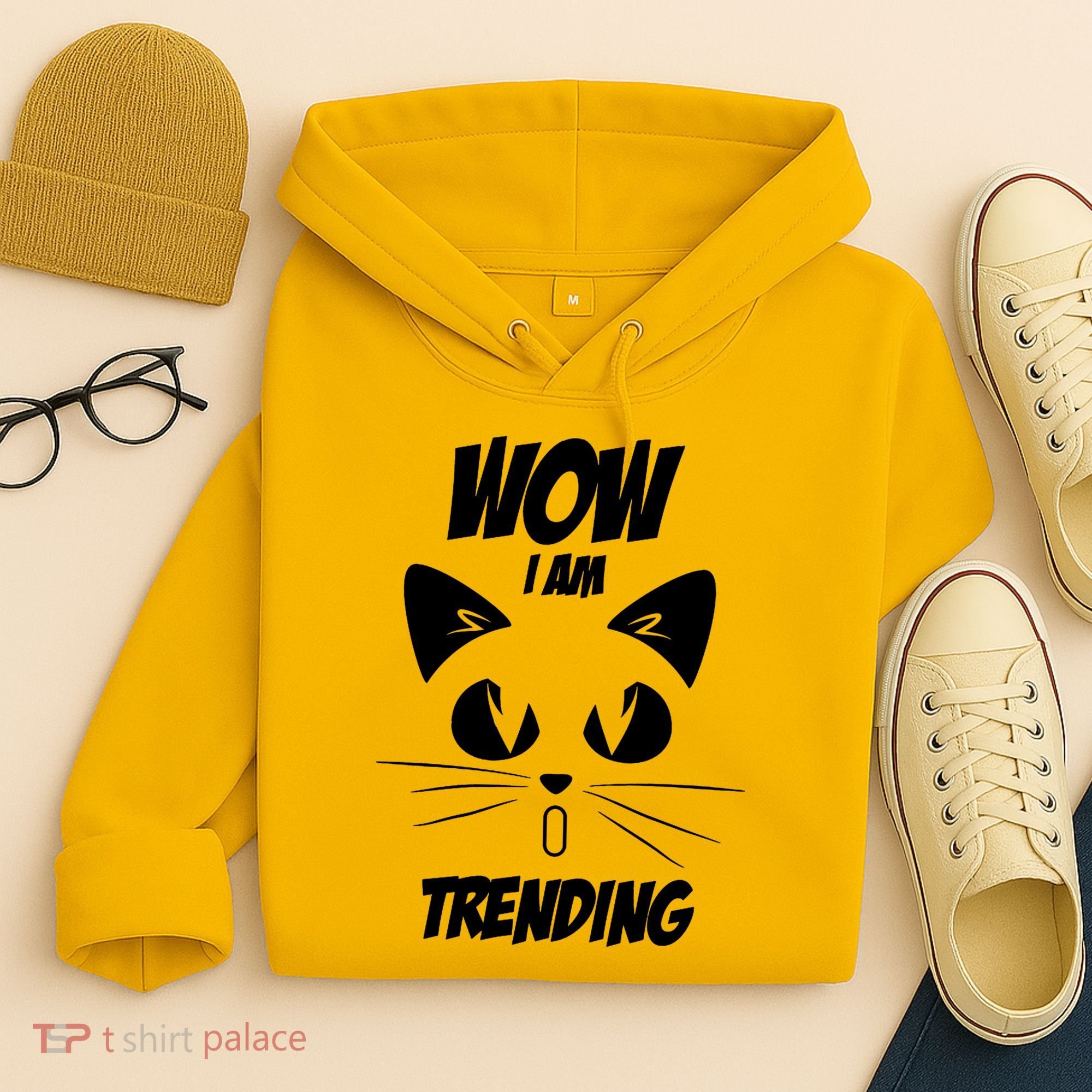 Cat Wow I'm Trending Hoodie