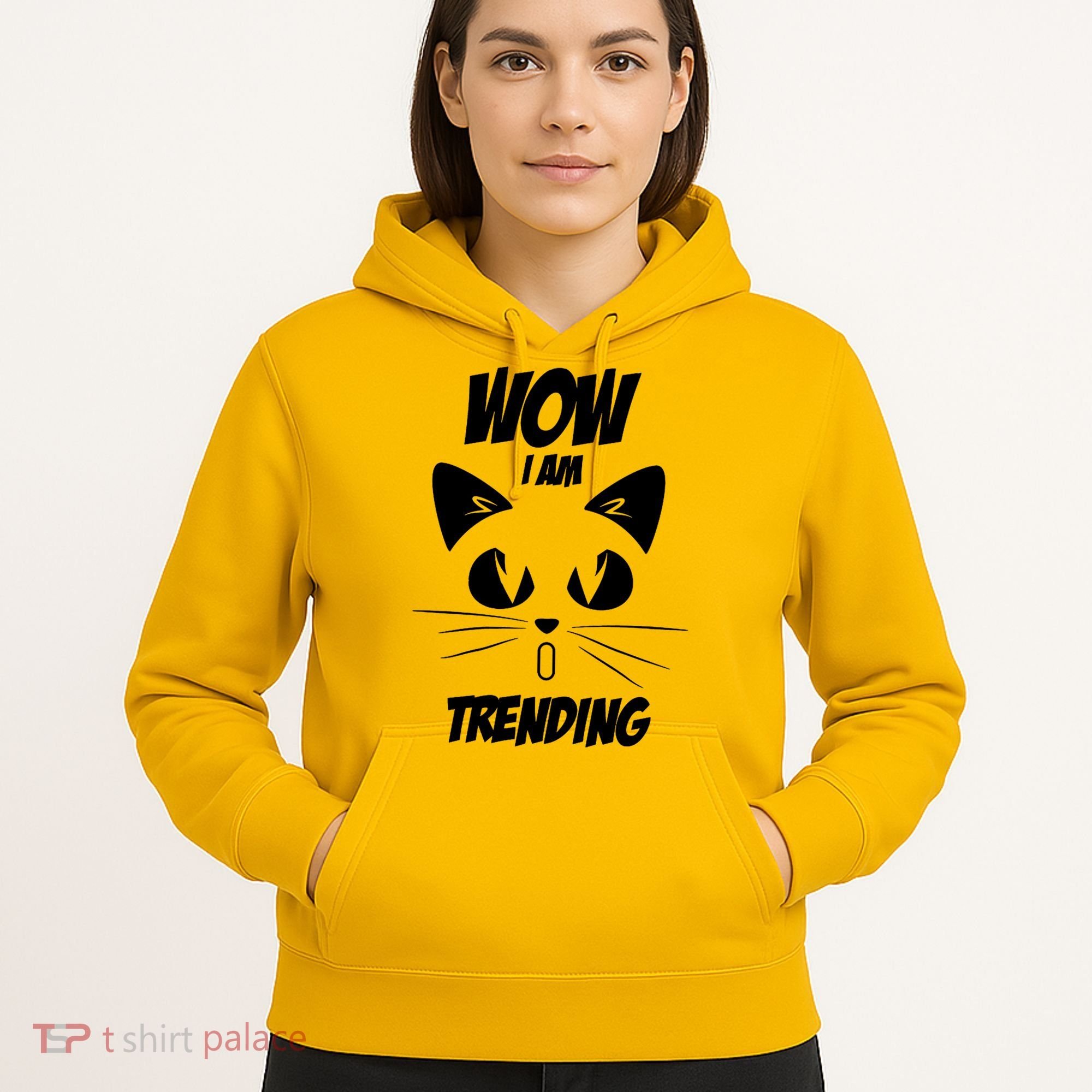 Cat Wow I'm Trending Hoodie