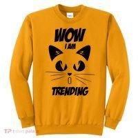 Cat Wow I'm Trending Sweatshirt thumb 0