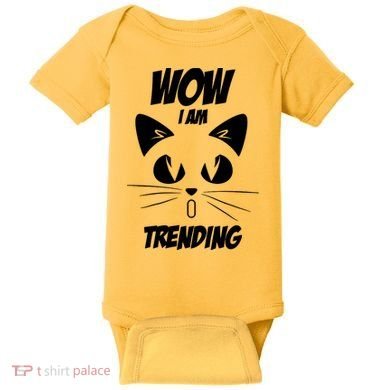 Cat Wow I'm Trending Baby Bodysuit