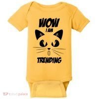 Cat Wow I'm Trending Baby Bodysuit thumb 0
