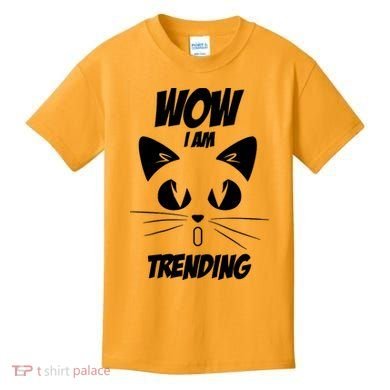 Cat Wow I'm Trending Kids T-Shirt