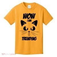 Cat Wow I'm Trending Kids T-Shirt thumb 0