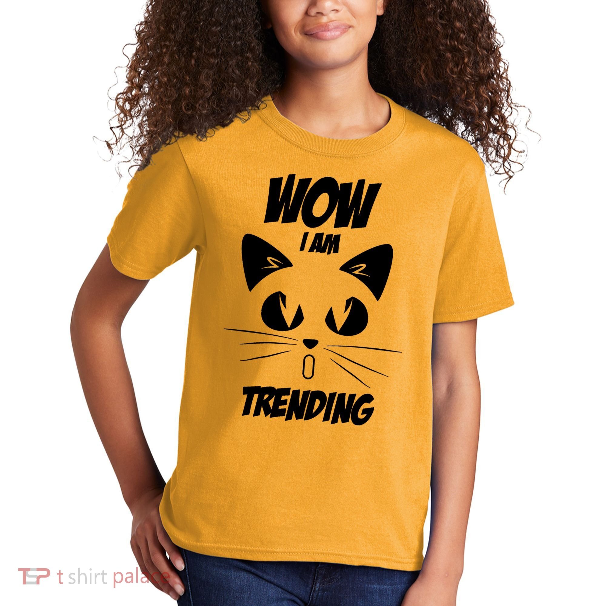 Cat Wow I'm Trending Kids T-Shirt