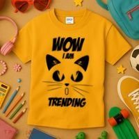 Cat Wow I'm Trending Kids T-Shirt thumb 3