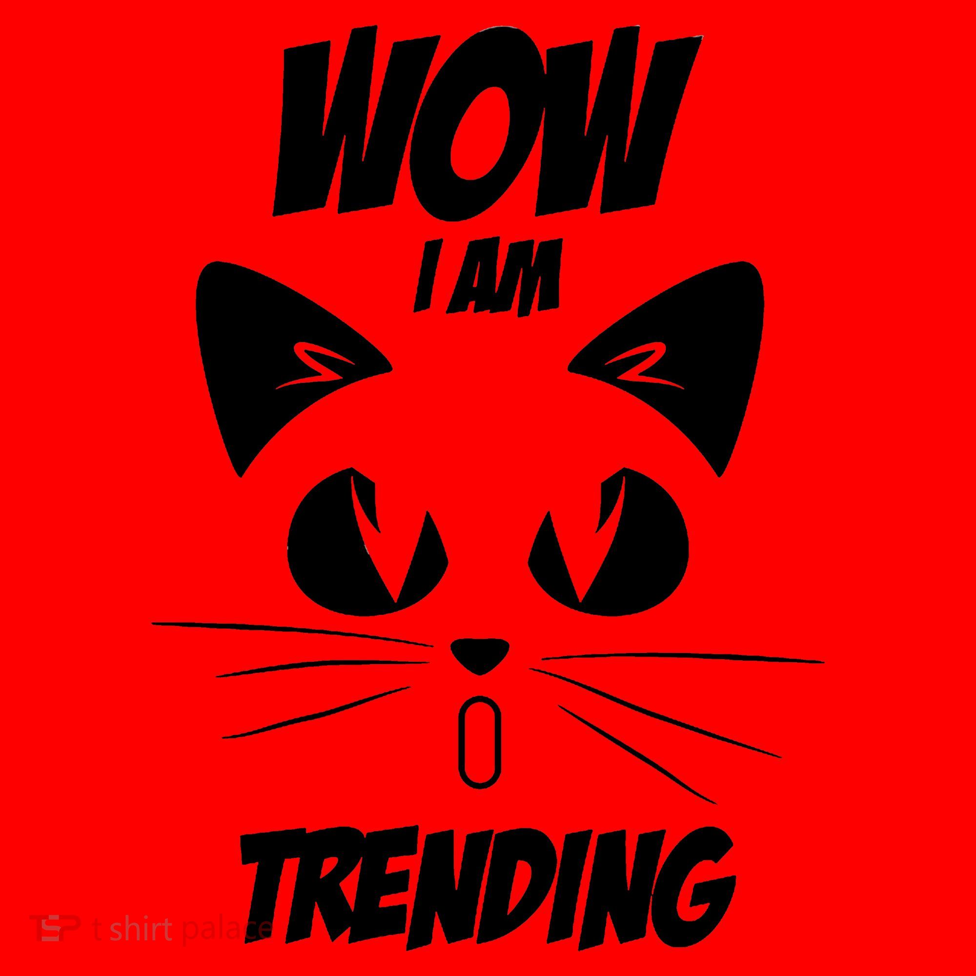 Cat Wow I'm Trending Santa Hat