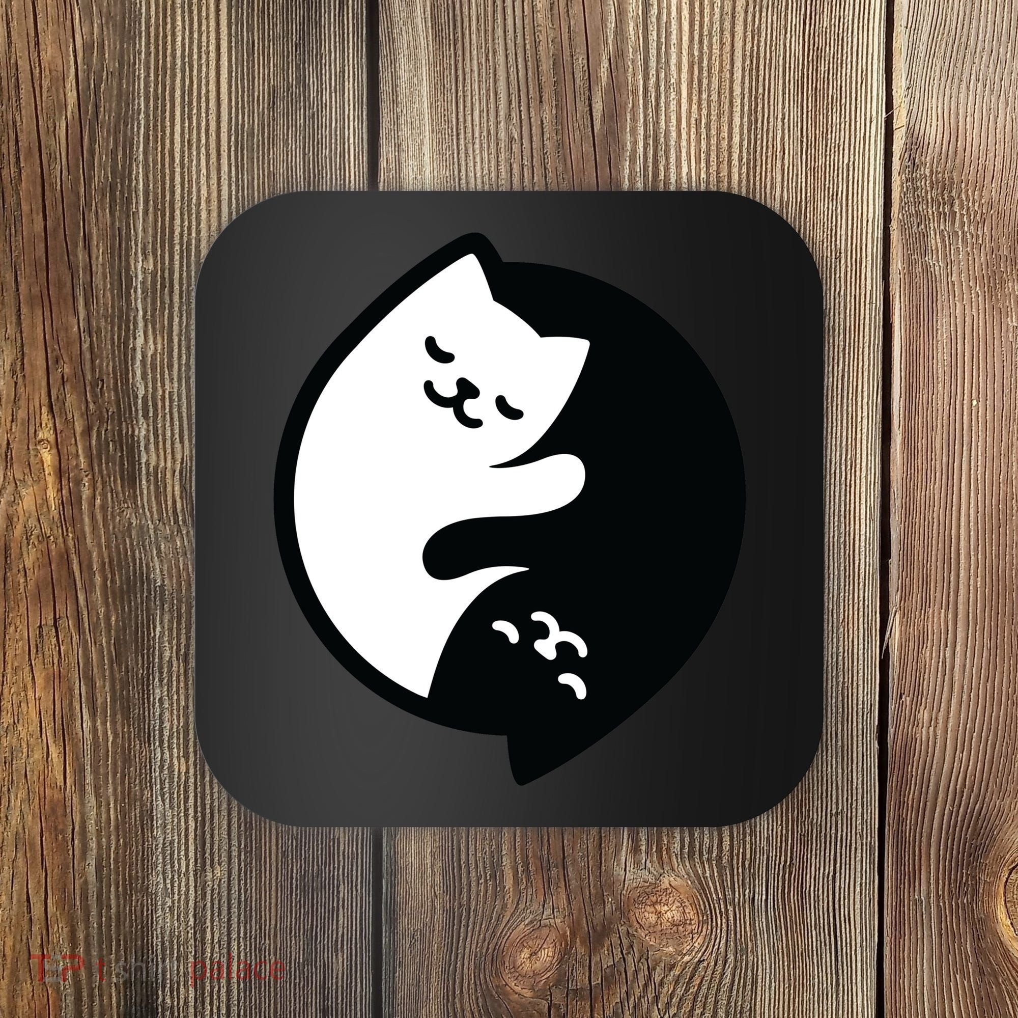 Cat Yin And Yang Cute Coaster