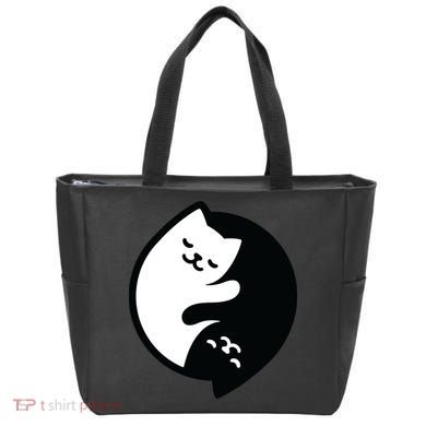 Cat Yin And Yang Cute Tote Bag