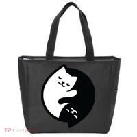 Cat Yin And Yang Cute Tote Bag thumb 0