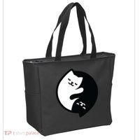 Cat Yin And Yang Cute Tote Bag thumb 2