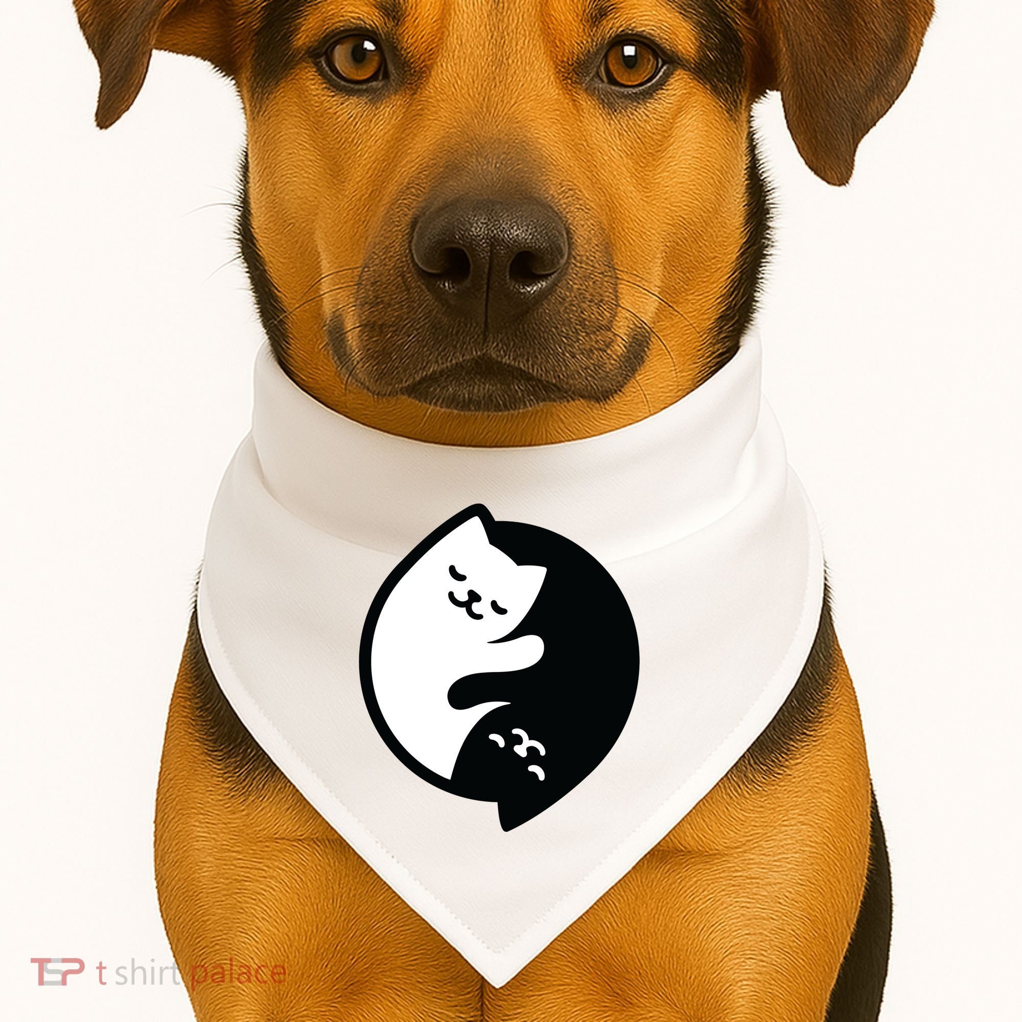 Cat Yin And Yang Cute USA-Made Doggie Bandana