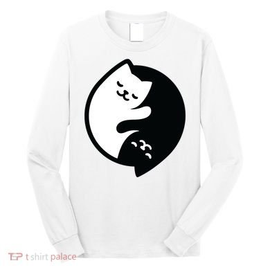 Cat Yin And Yang Cute Long Sleeve Shirt