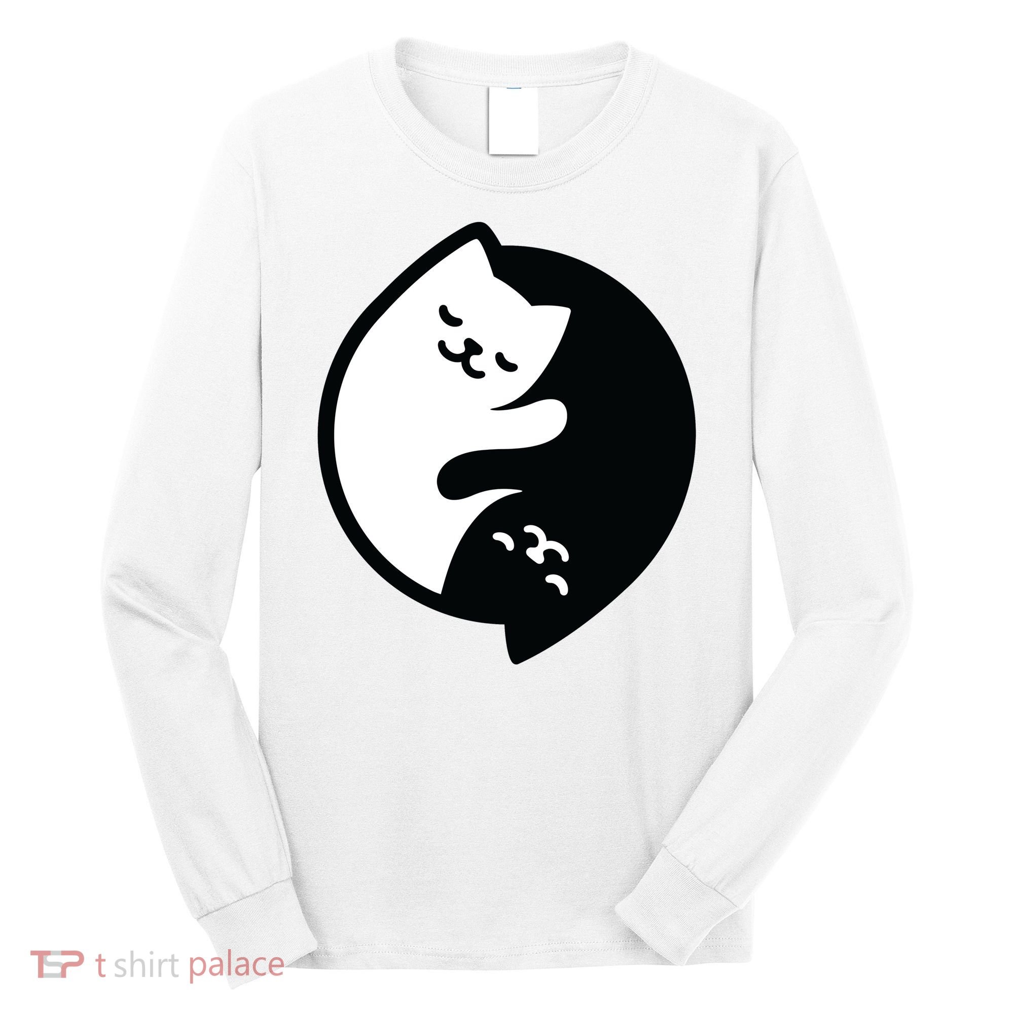 Cat Yin And Yang Cute Long Sleeve Shirt