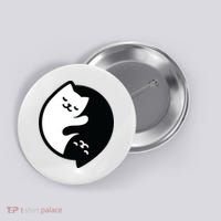 Cat Yin And Yang Cute Button thumb 0