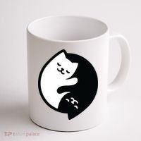 Cat Yin And Yang Cute Coffee Mug thumb 1