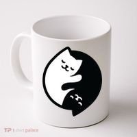 Cat Yin And Yang Cute Coffee Mug thumb 0
