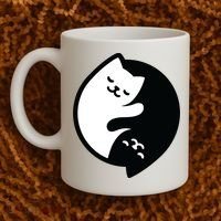 Cat Yin And Yang Cute Coffee Mug thumb 2