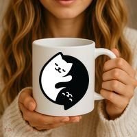 Cat Yin And Yang Cute Coffee Mug thumb 3