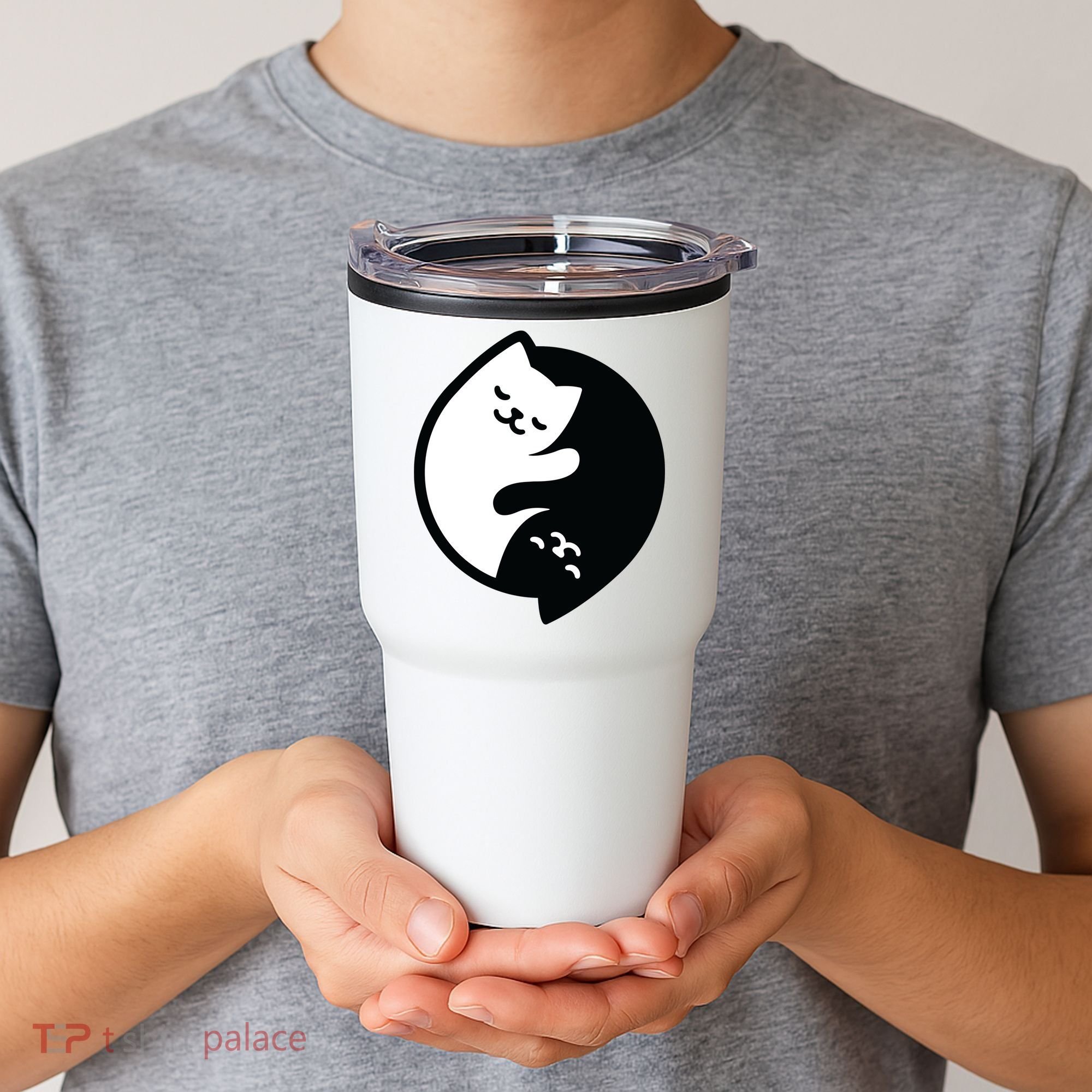 Cat Yin And Yang Cute Tumbler