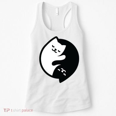Cat Yin And Yang Cute Women's Tank Top