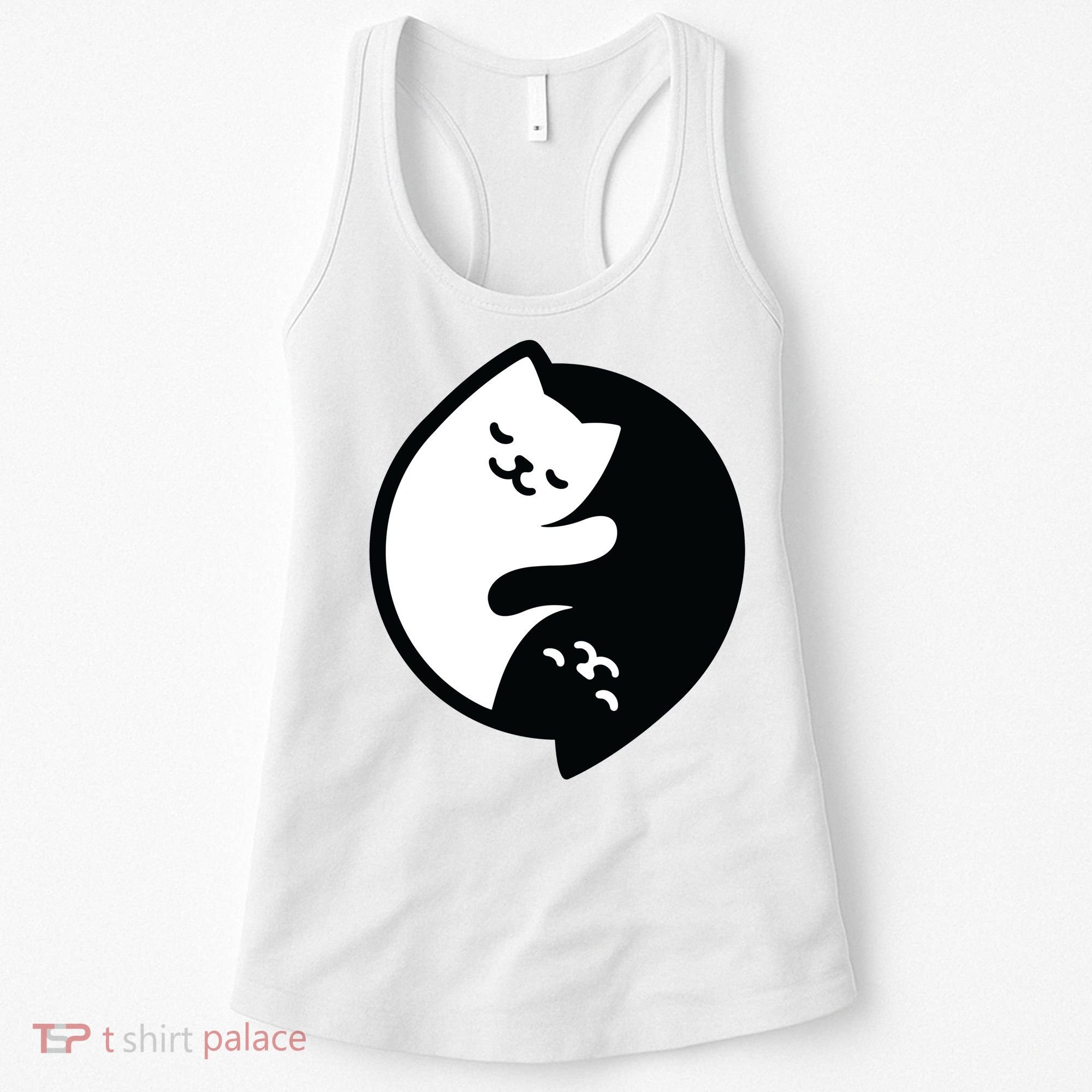 Cat Yin And Yang Cute Women's Tank Top