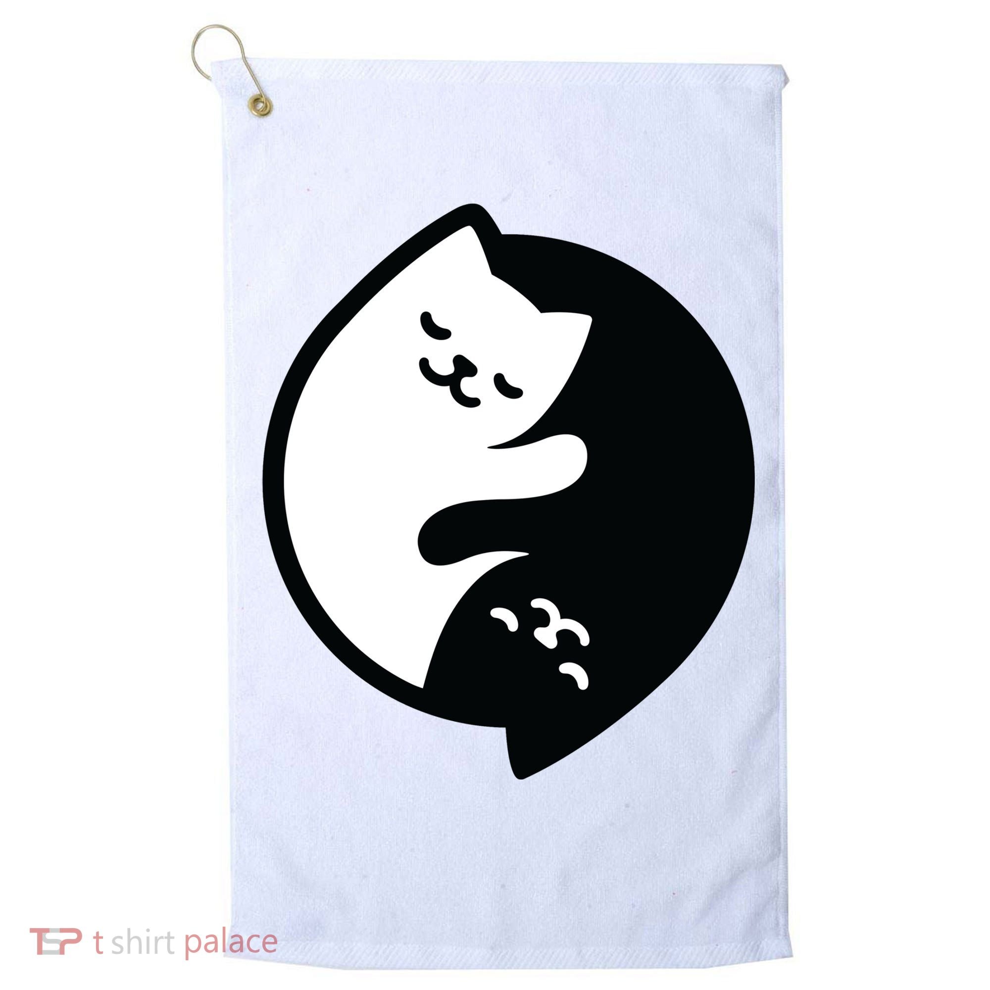 Cat Yin And Yang Cute Golf Towel