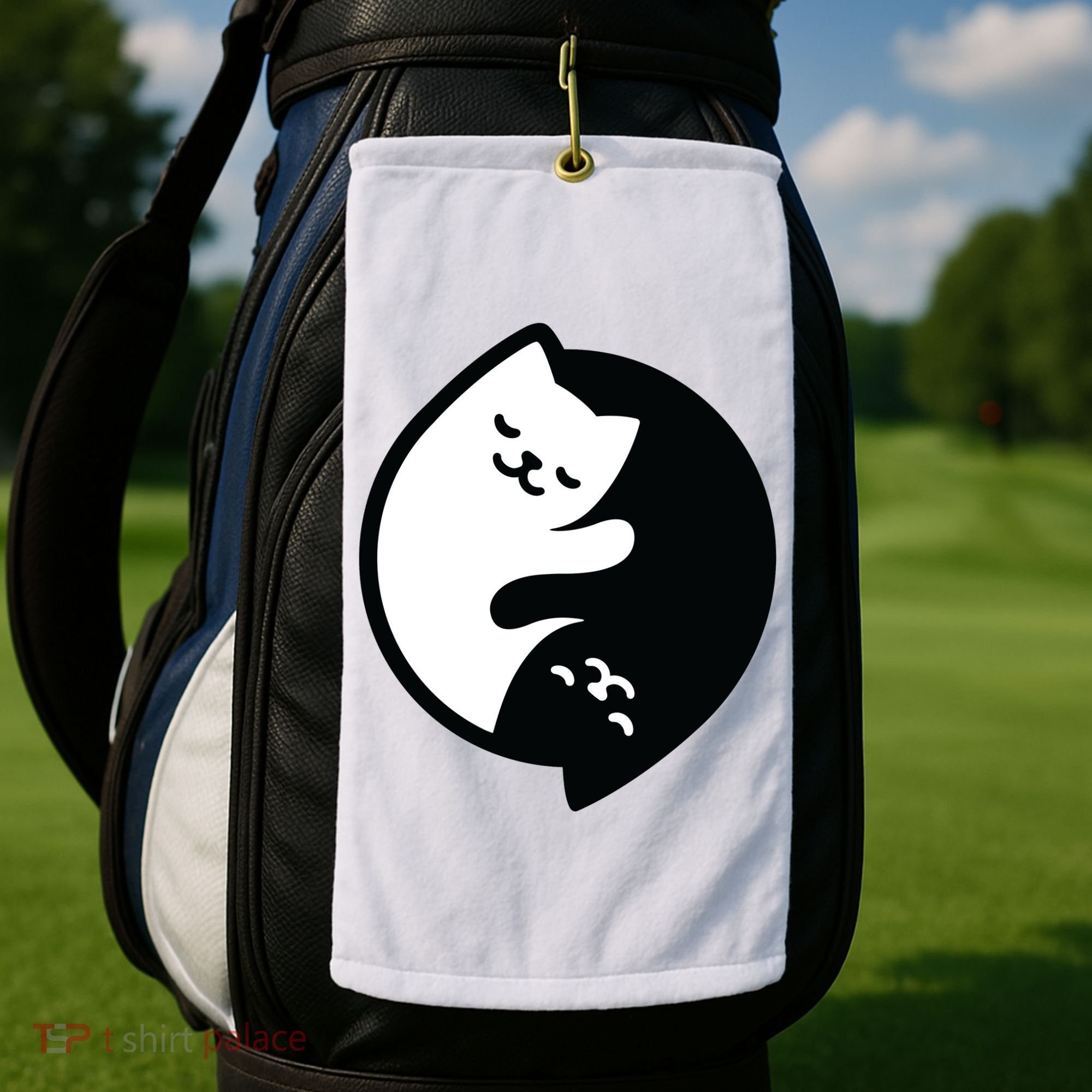 Cat Yin And Yang Cute Golf Towel
