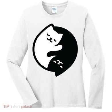 Cat Yin And Yang Cute Women's Long Sleeve Shirt