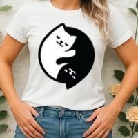 Cat Yin And Yang Cute Women's T-Shirt thumb 2