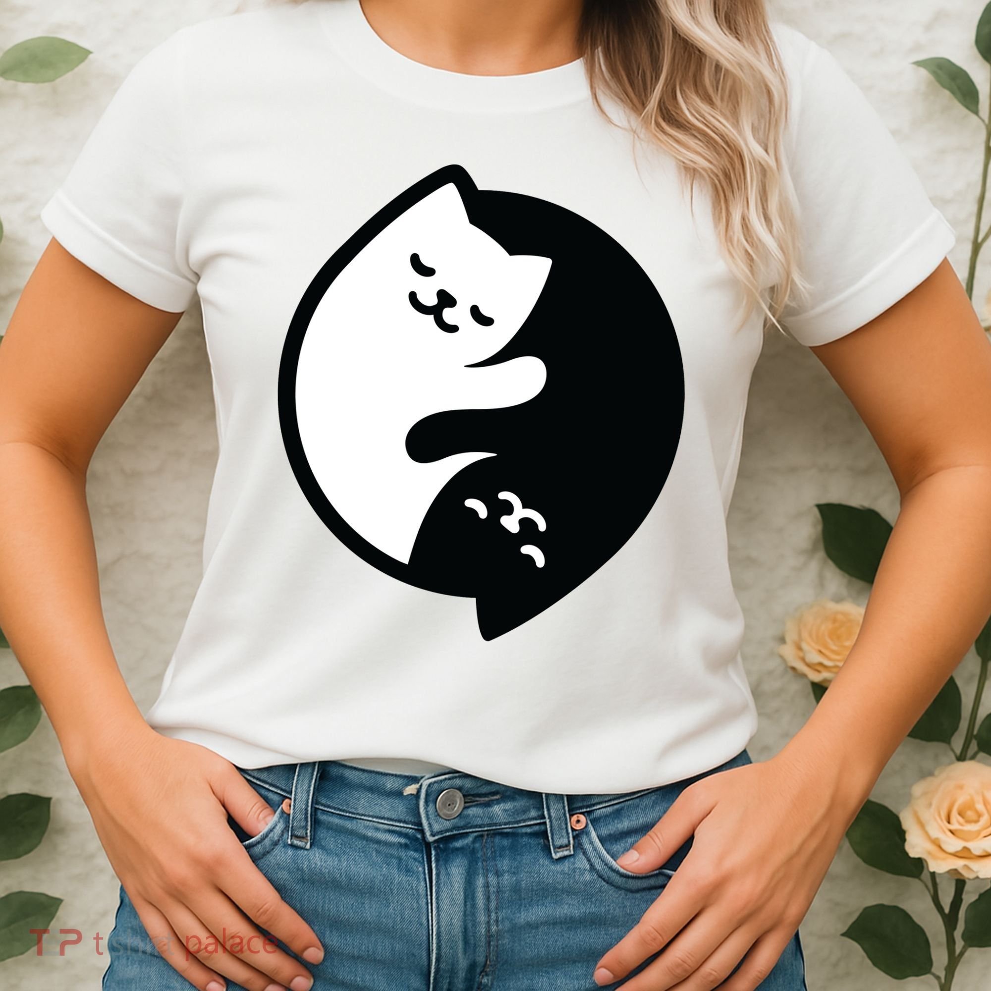Cat Yin And Yang Cute Women's T-Shirt