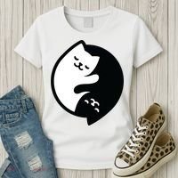 Cat Yin And Yang Cute Women's T-Shirt thumb 3