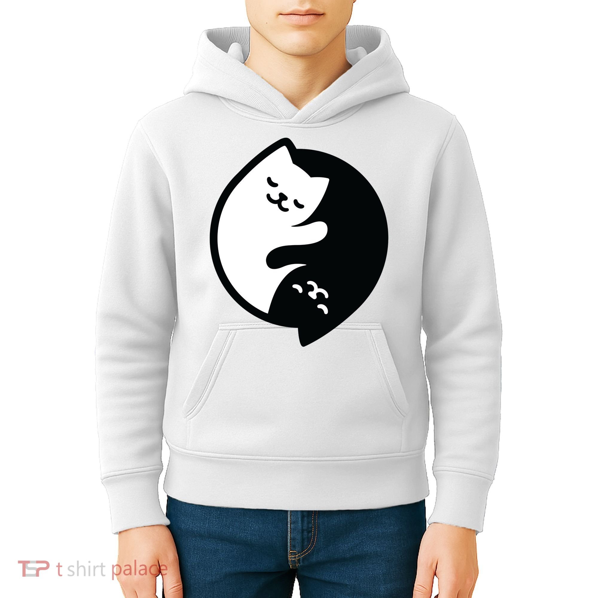 Cat Yin And Yang Cute Kids Hoodie