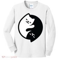 Cat Yin And Yang Cute Kids Long Sleeve Shirt thumb 0