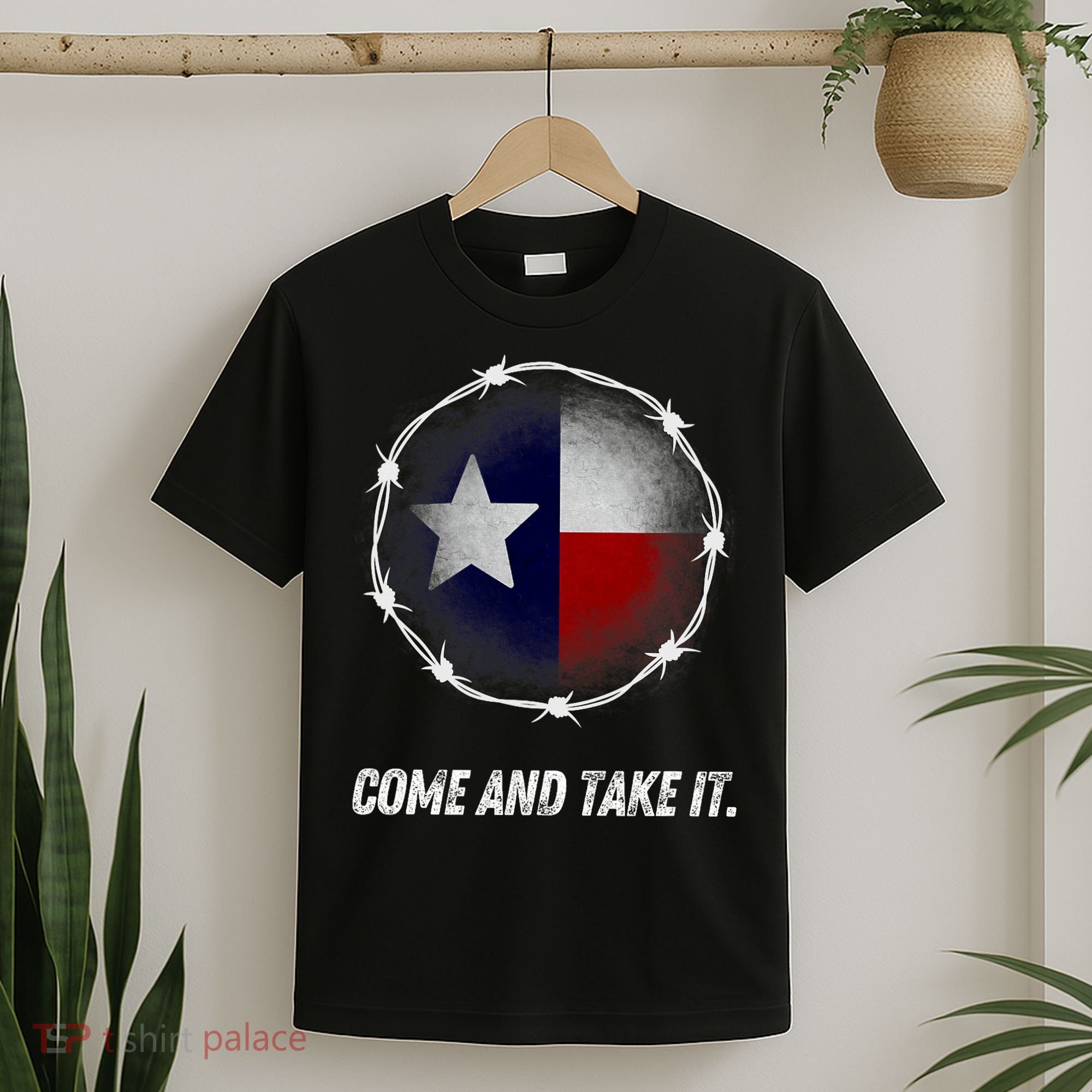 Come And Take It Texas Flag Barbed Wire Patriotic Usa T-Shirt