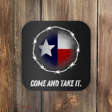 Come And Take It Texas Flag Barbed Wire Patriotic Usa Coaster