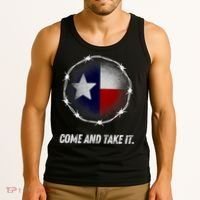 Come And Take It Texas Flag Barbed Wire Patriotic Usa Tank Top thumb 3