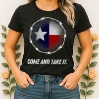 Come And Take It Texas Flag Barbed Wire Patriotic Usa Women's T-Shirt thumb 2