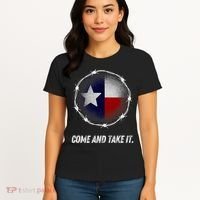 Come And Take It Texas Flag Barbed Wire Patriotic Usa Women's T-Shirt thumb 4