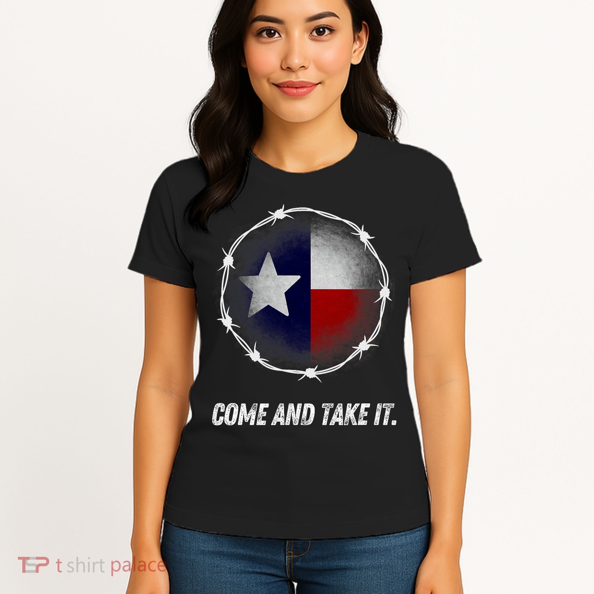 Come And Take It Texas Flag Barbed Wire Patriotic Usa Women's T-Shirt