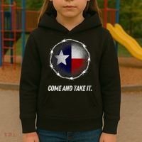 Come And Take It Texas Flag Barbed Wire Patriotic Usa Kids Hoodie thumb 3