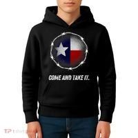 Come And Take It Texas Flag Barbed Wire Patriotic Usa Kids Hoodie thumb 4