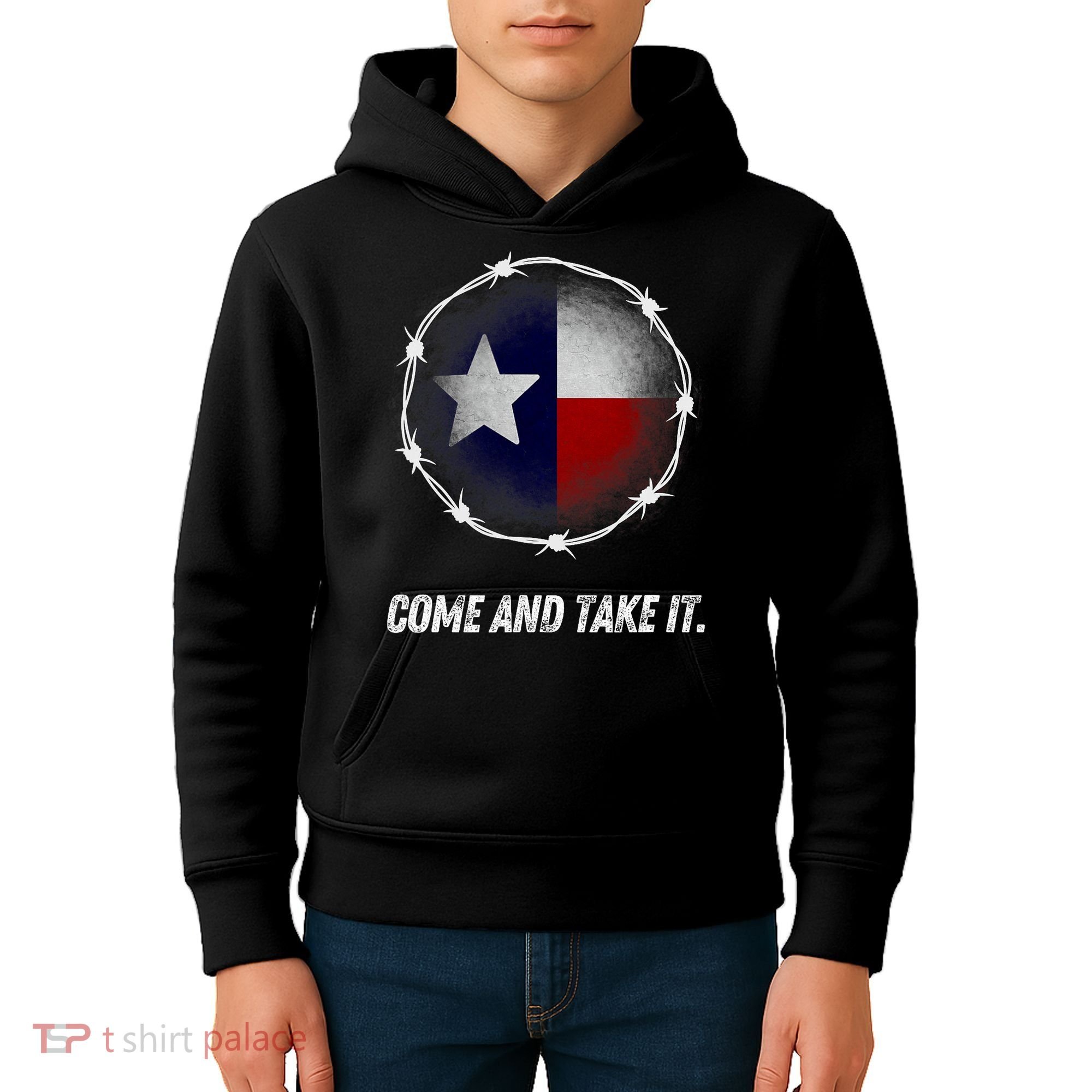 Come And Take It Texas Flag Barbed Wire Patriotic Usa Kids Hoodie