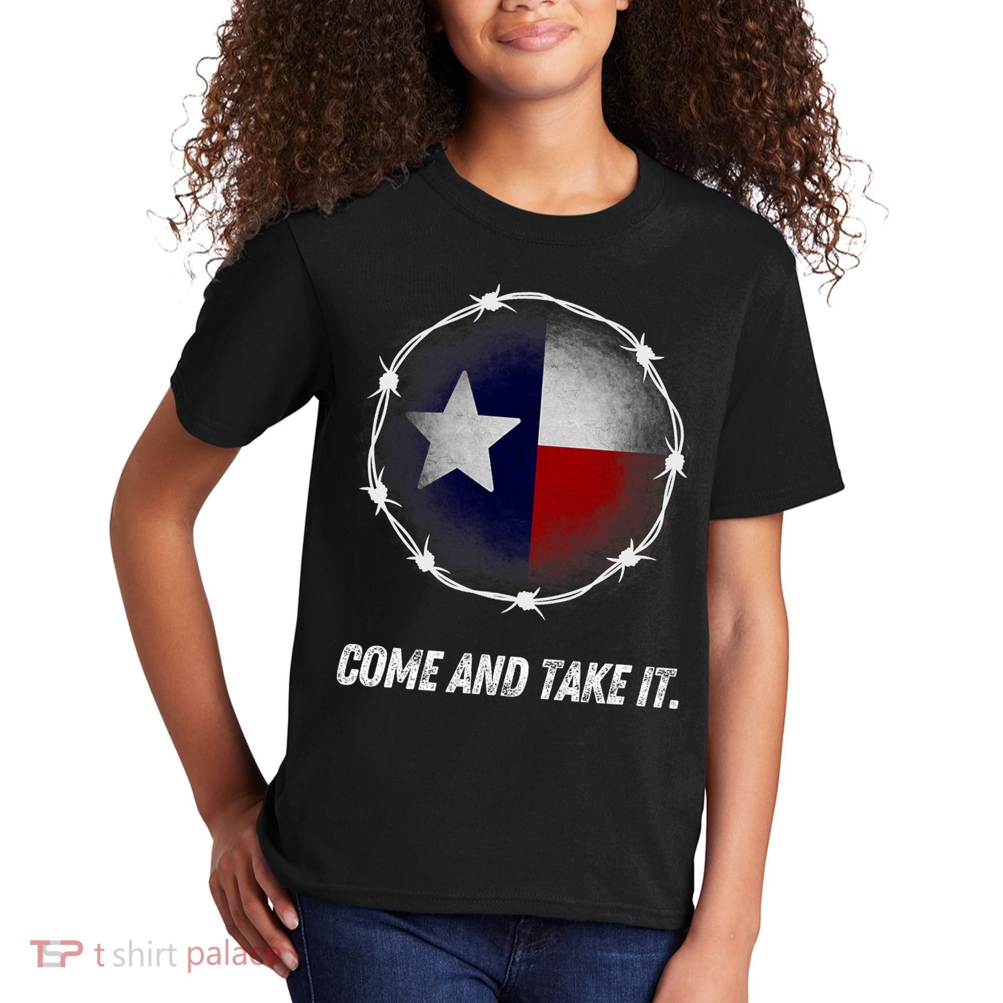 Come And Take It Texas Flag Barbed Wire Patriotic Usa Kids T-Shirt